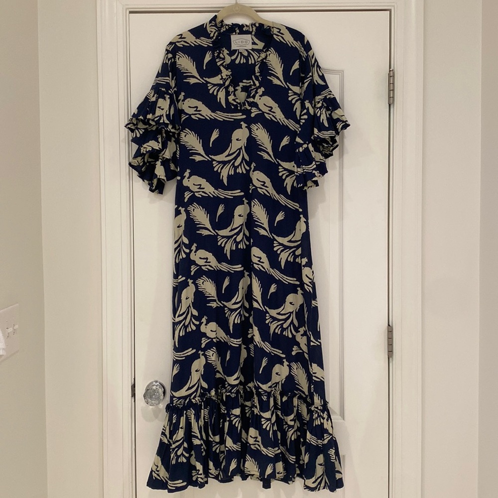 Navy printed dress